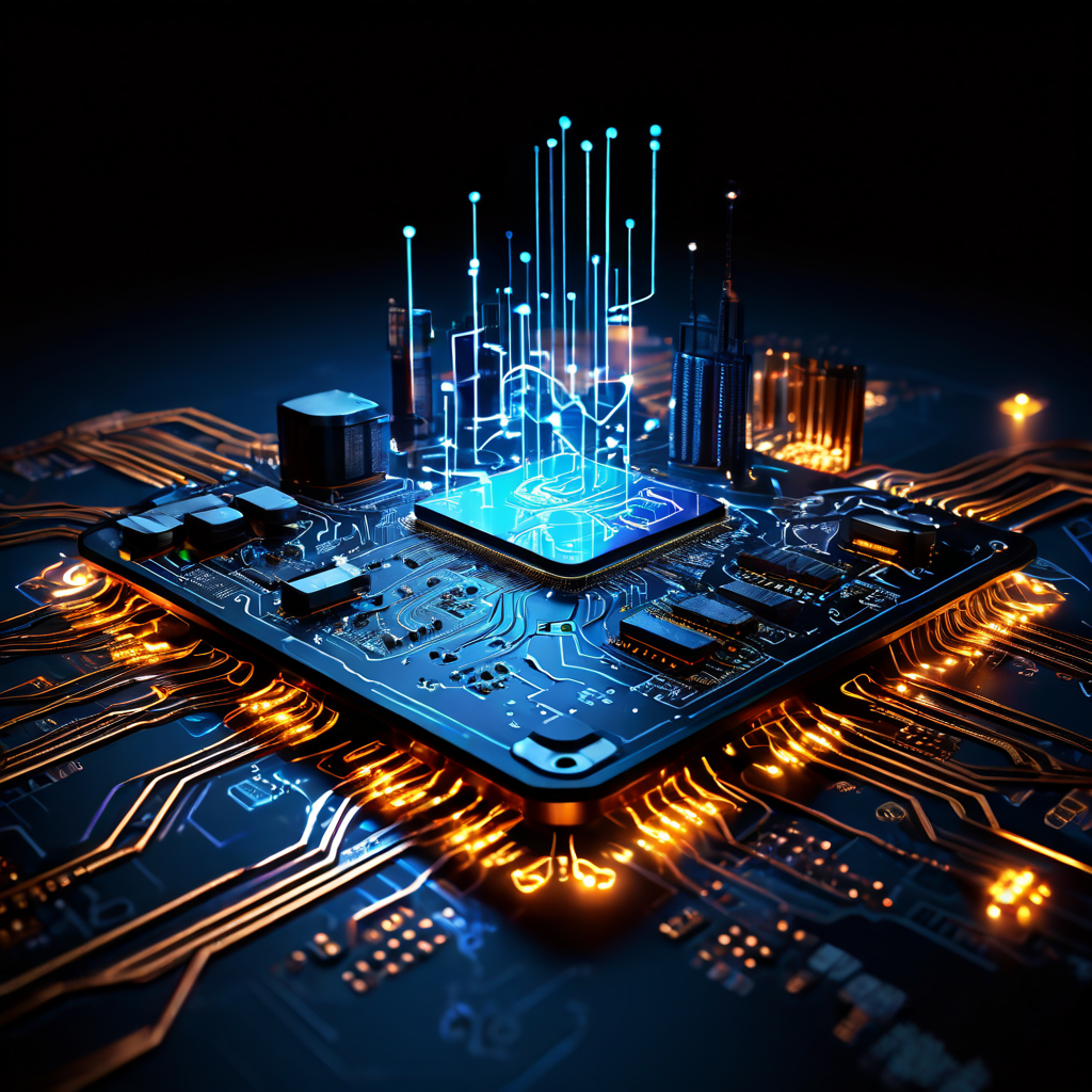 데이터 흐름이 활발한 회로 기판에서 단일 부품의 고장으로 인해 시스템 전체에 잠재된 치명적 결함을 상징적으로 표현한 이미지입니다.