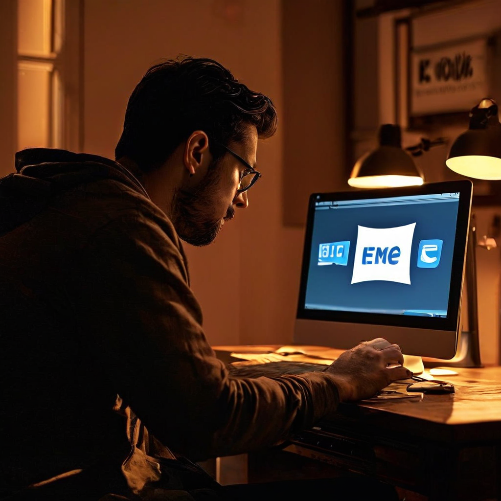 회색 컴퓨터 화면에서 사용자가 툴바에 추가한 IE 모드 아이콘이 희미해지며 사라지는 모습이다.