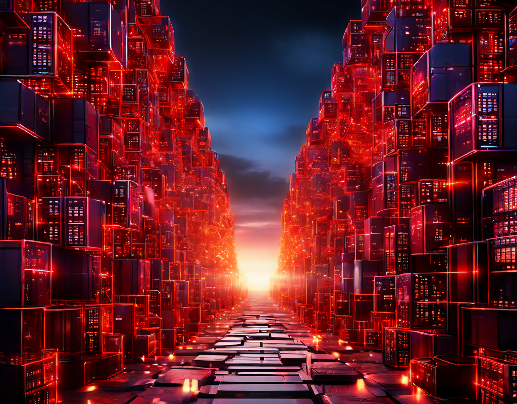 디지털 데이터 파이프라인이 거대한 파일 큐브로 막혀 작은 데이터 패킷들의 정체를 일으키고 응답 신호가 지연되는 디지털 병목 현상을 상징적으로 묘사한 이미지입니다.