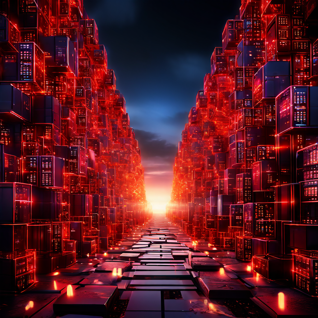 디지털 데이터 파이프라인이 거대한 파일 큐브로 막혀 작은 데이터 패킷들의 정체를 일으키고 응답 신호가 지연되는 디지털 병목 현상을 상징적으로 묘사한 이미지입니다.