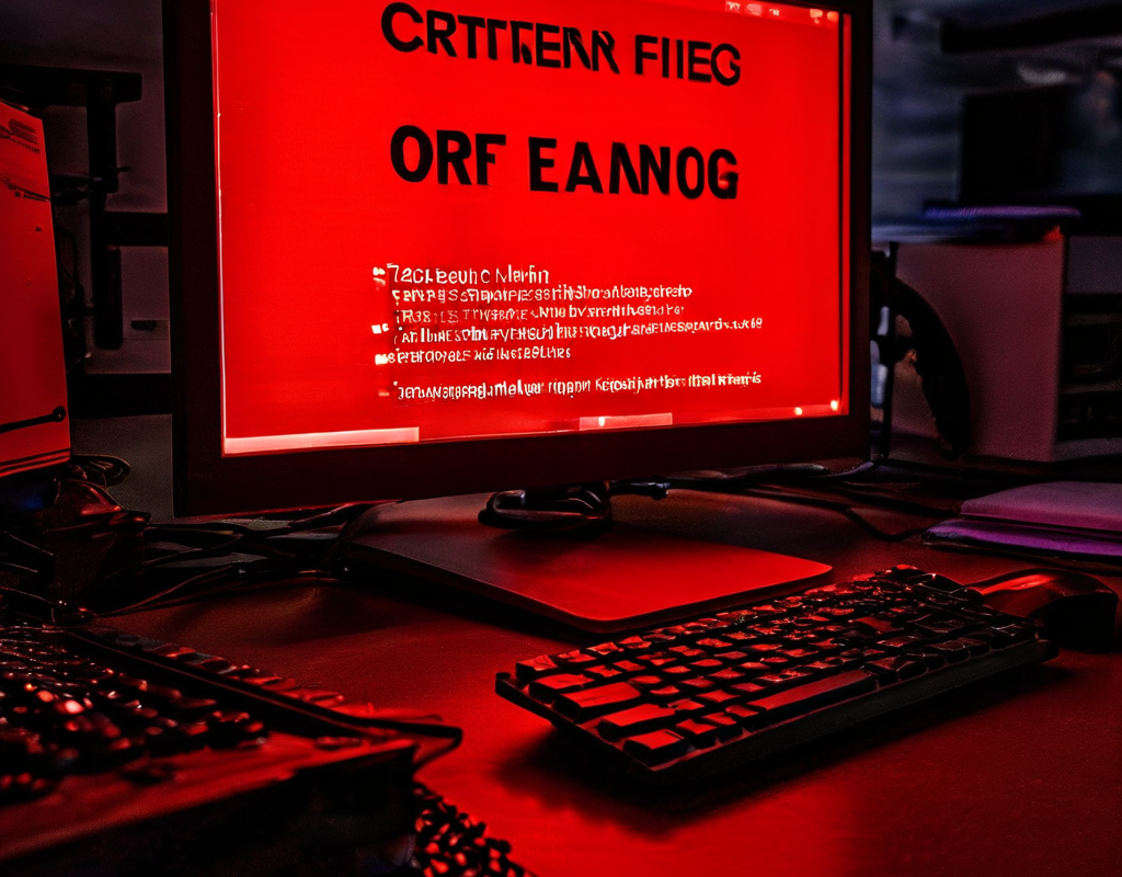 컴퓨터 화면에 중요한 오류 메시지와 빨간색 경고 아이콘이 표시되어 파일 전송 과정이 중단된 상태를 보여주는 이미지입니다.